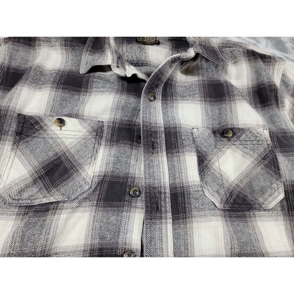 Schmidt Shirt Men XL Plaid Heavy Flannel Button Down Up Long Sleeve Shacket - Picture 4 of 7